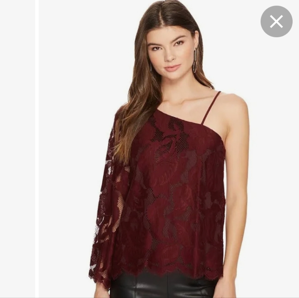1. State Lace One Shoulder Top